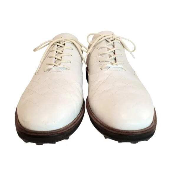 ECCO SZ US 11 - 11.5 EU 45 Golf Classic Hybrid Men's White Leather Golf Shoe